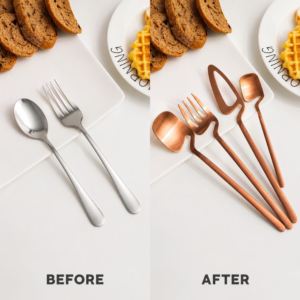 Skeleton Cutlery Set – Luxe Stainless Steel with Bold Contemporary Design