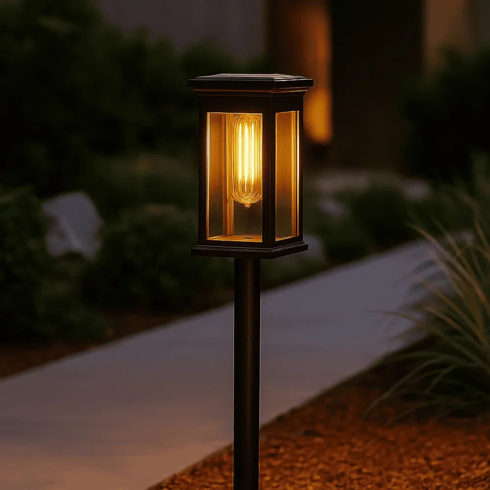 Solar Garden Pathway Post Light Weather-Resistant Set
