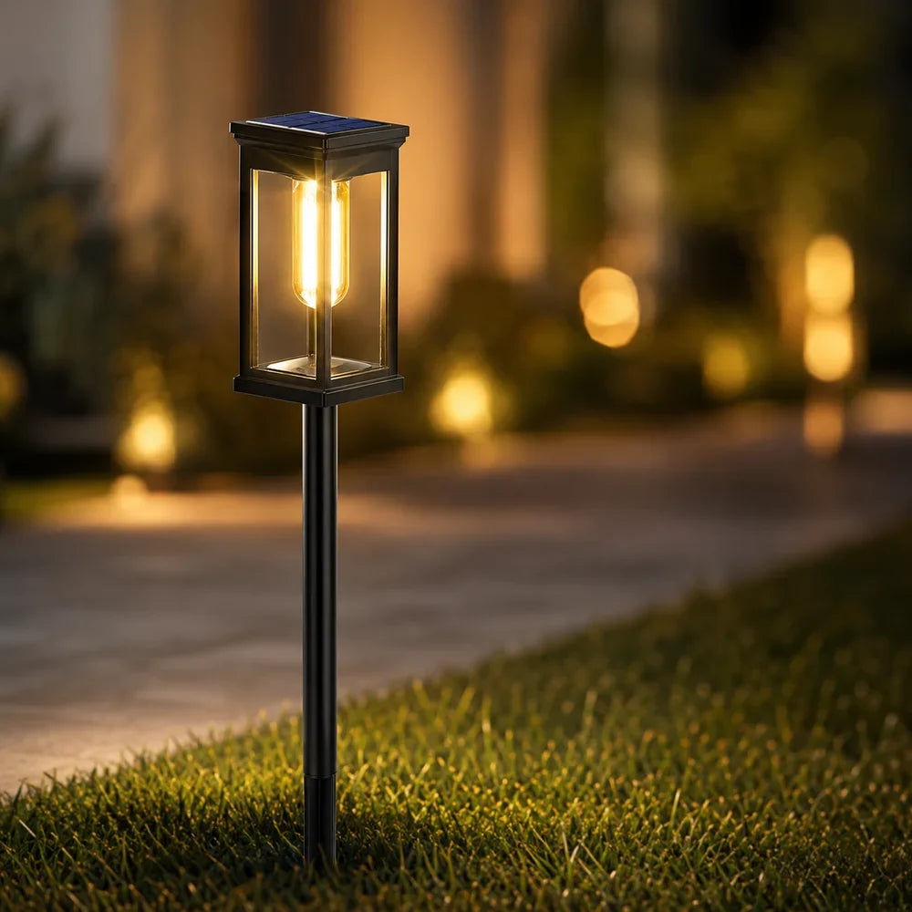 Solar Garden Pathway Post Light Weather-Resistant Set