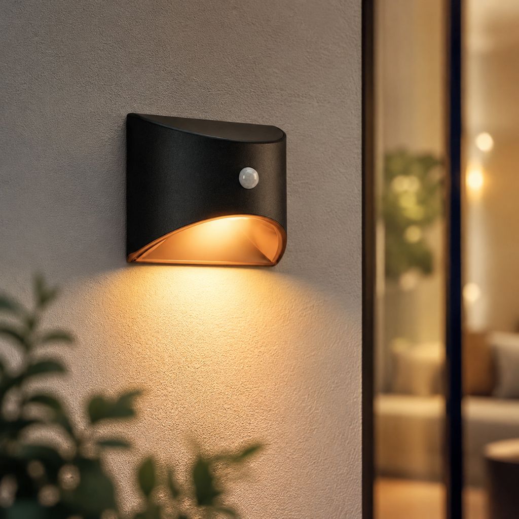 Solar Outdoor Garden Wall Light PIR Motion Sensor IP65 Waterproof Lamp