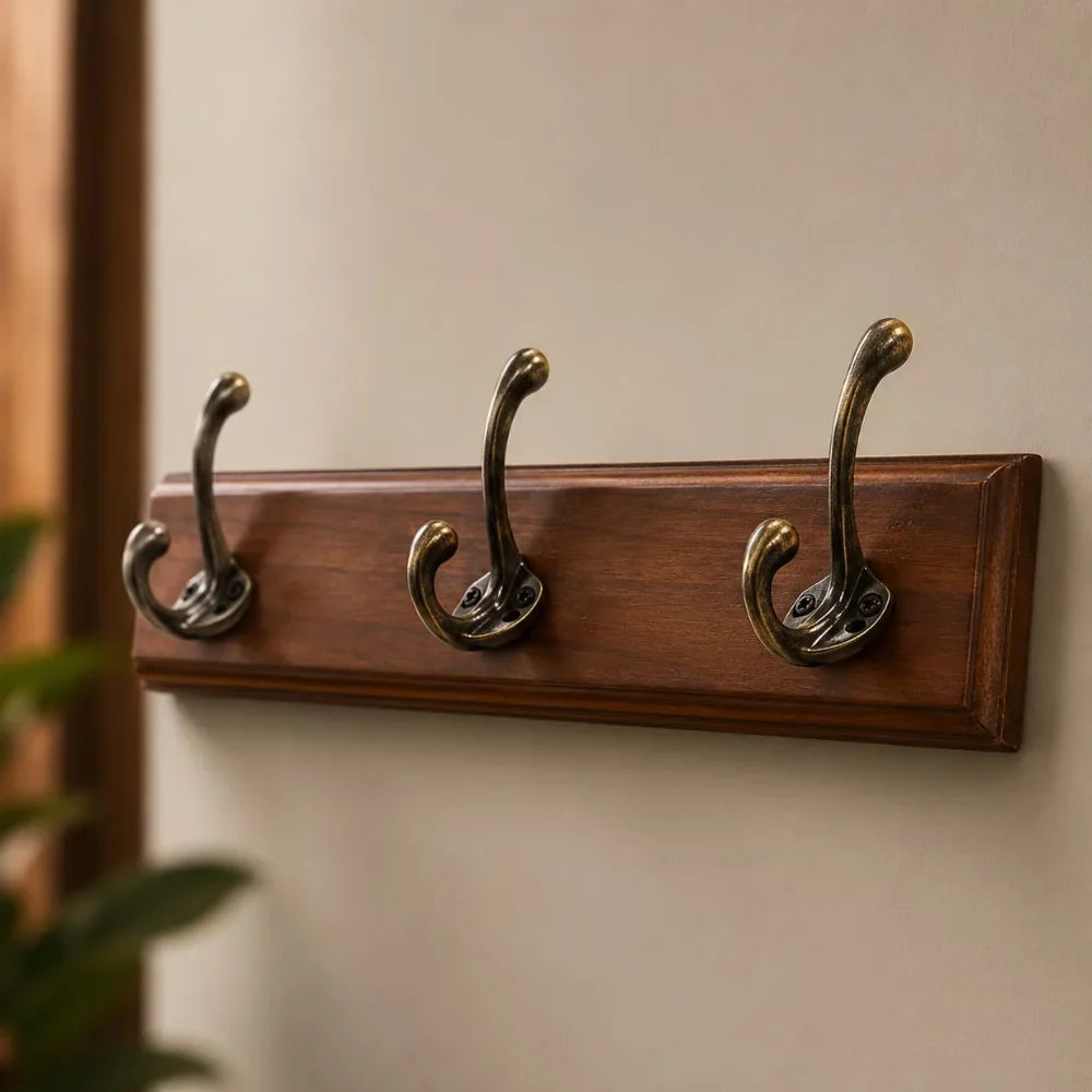Solid Wood Wall Coats & Hats Rack with Hooks | Hallway Storage