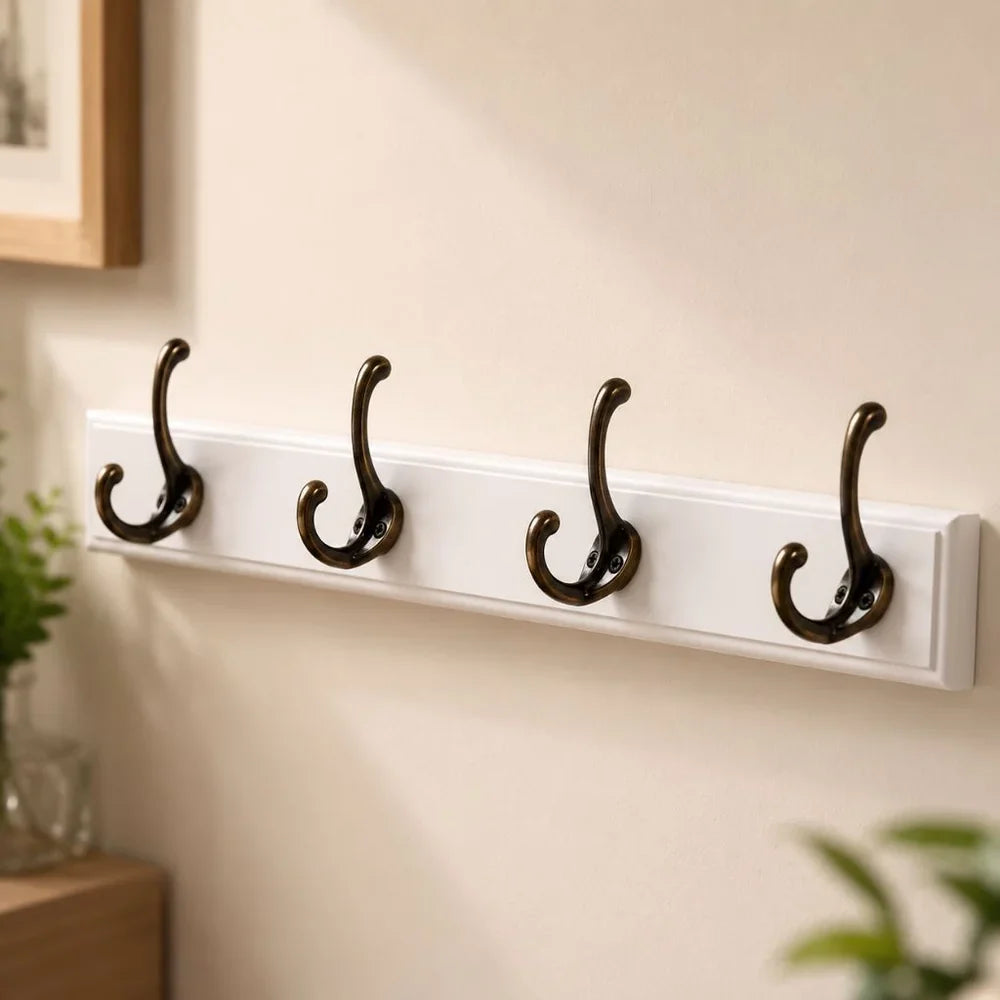 Solid Wood Wall Coats & Hats Rack with Hooks | Hallway Storage