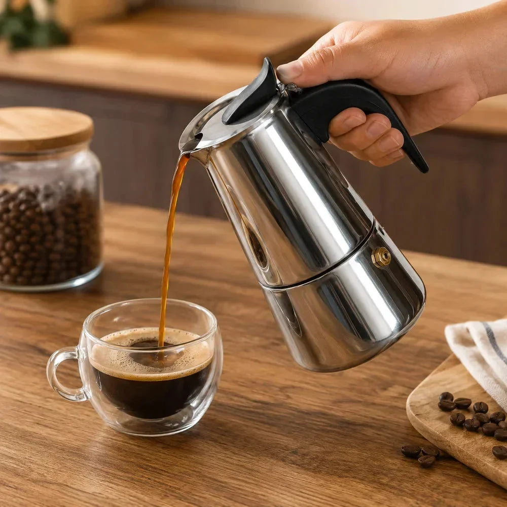Stainless Steel Stovetop Italian Coffee Moka Pot