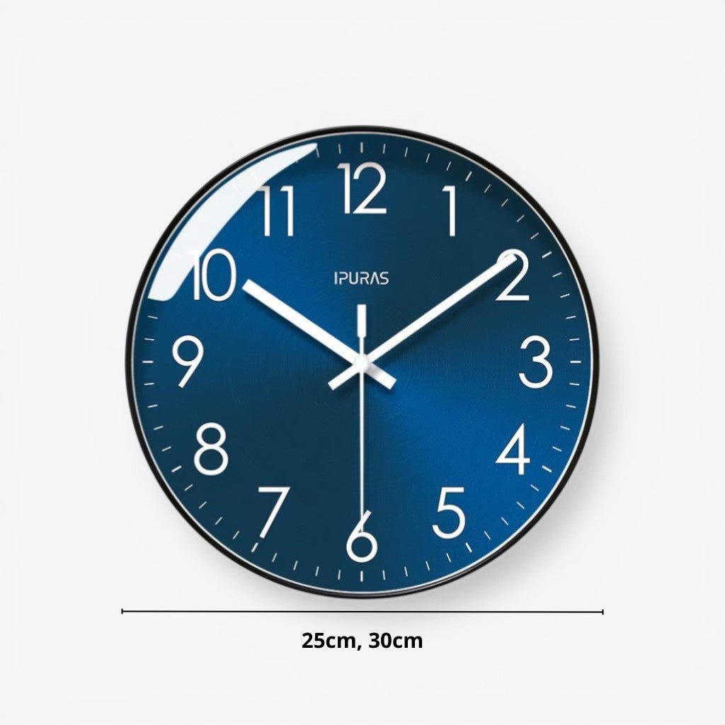 Stellar Blue Silent Quartz Modern Wall Clock