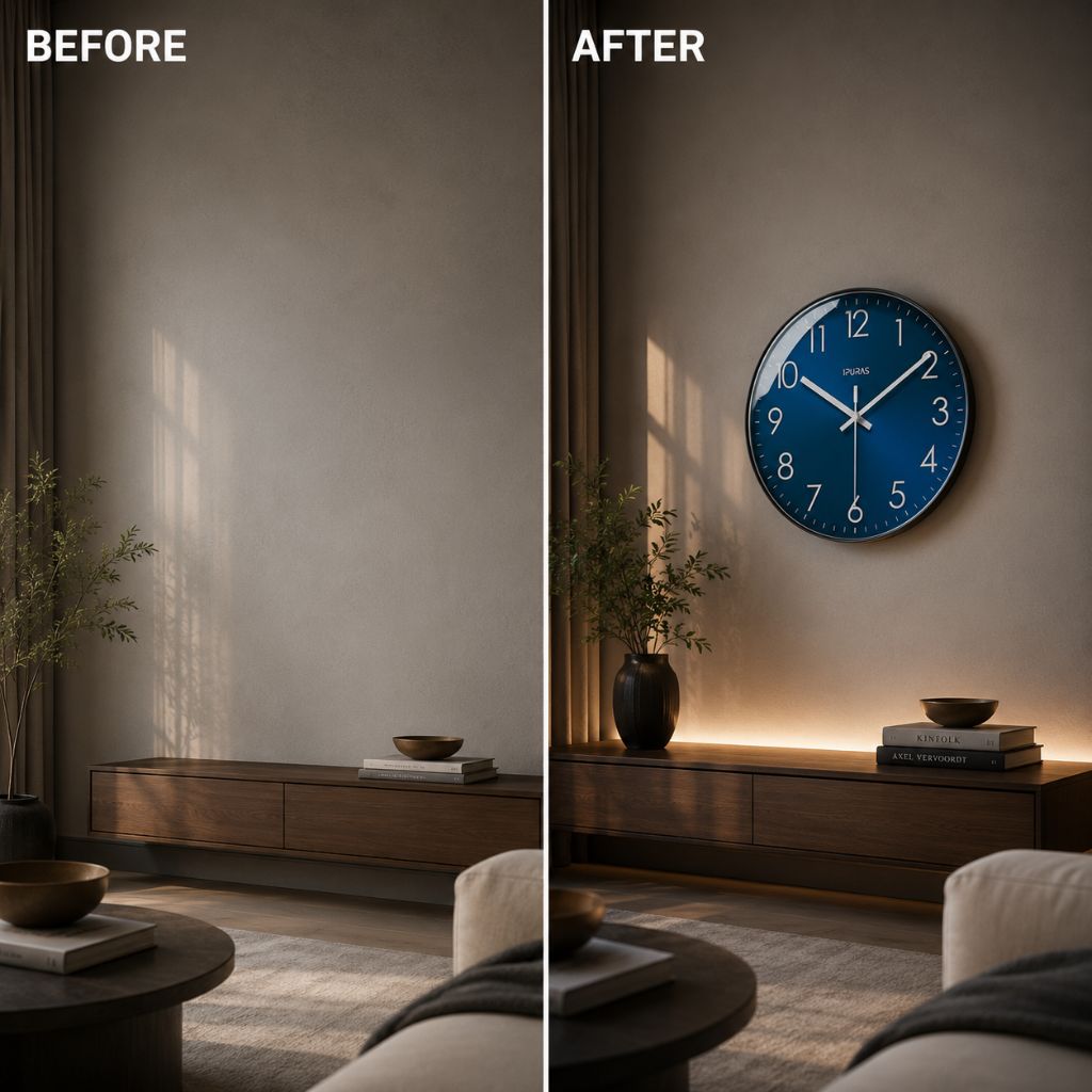Stellar Blue Silent Quartz Modern Wall Clock