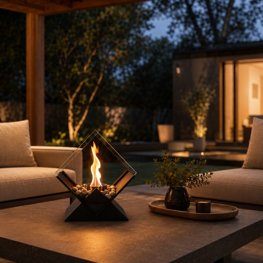 Tabletop Fire Pit Smoke-Free Nordic Glass