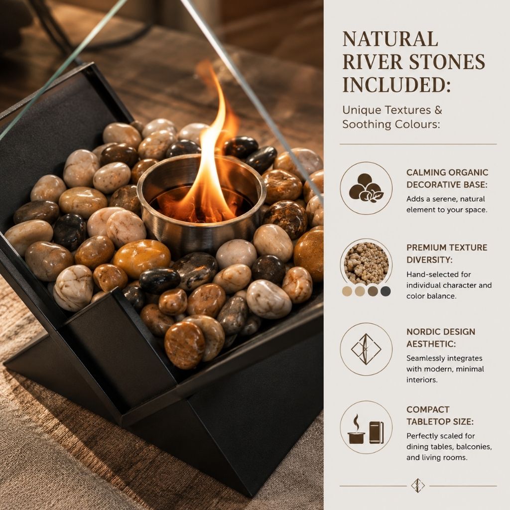 Tabletop Fire Pit Smoke-Free Nordic Glass