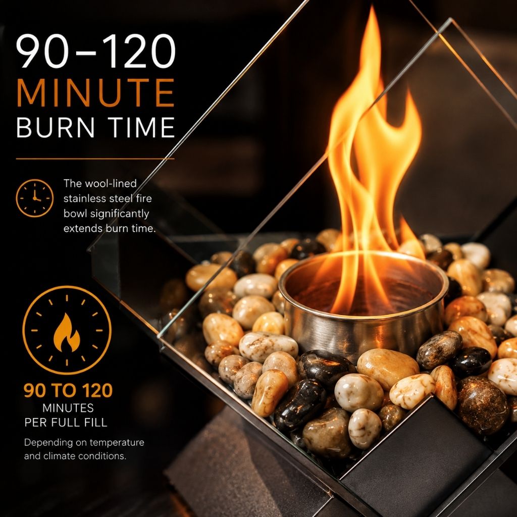 Tabletop Fire Pit Smoke-Free Nordic Glass