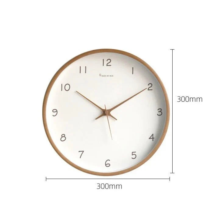 TimelessWood - Solid Wood Analog Wall Clock with Minimalist Design