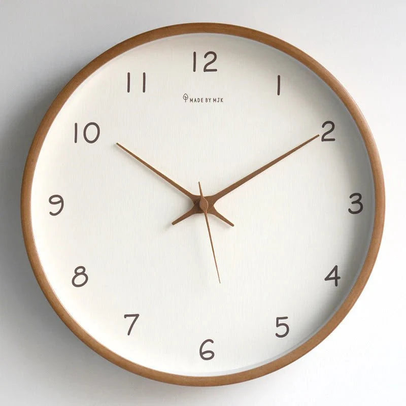 TimelessWood - Solid Wood Analog Wall Clock with Minimalist Design