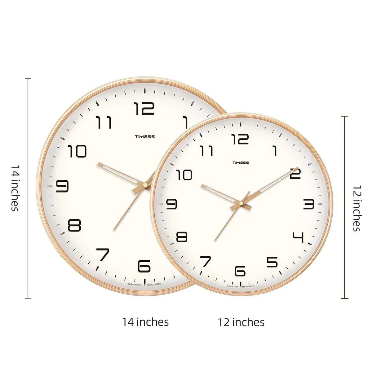 TimelessWood - Solid Wood Analog Wall Clock with Minimalist Design