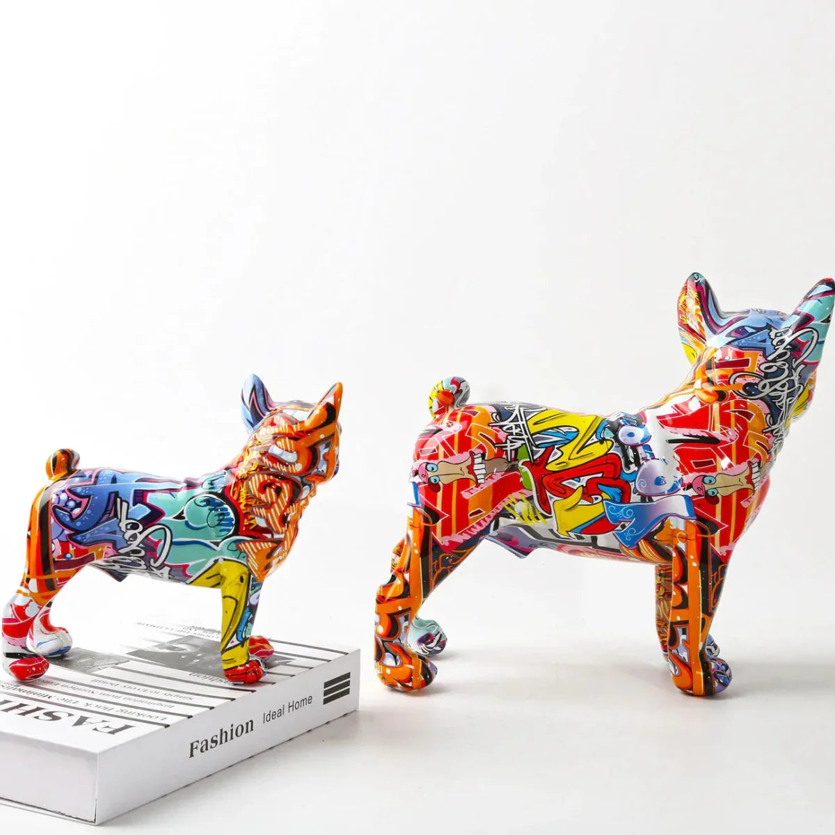 Vibrant Graffiti French Bulldog Statue