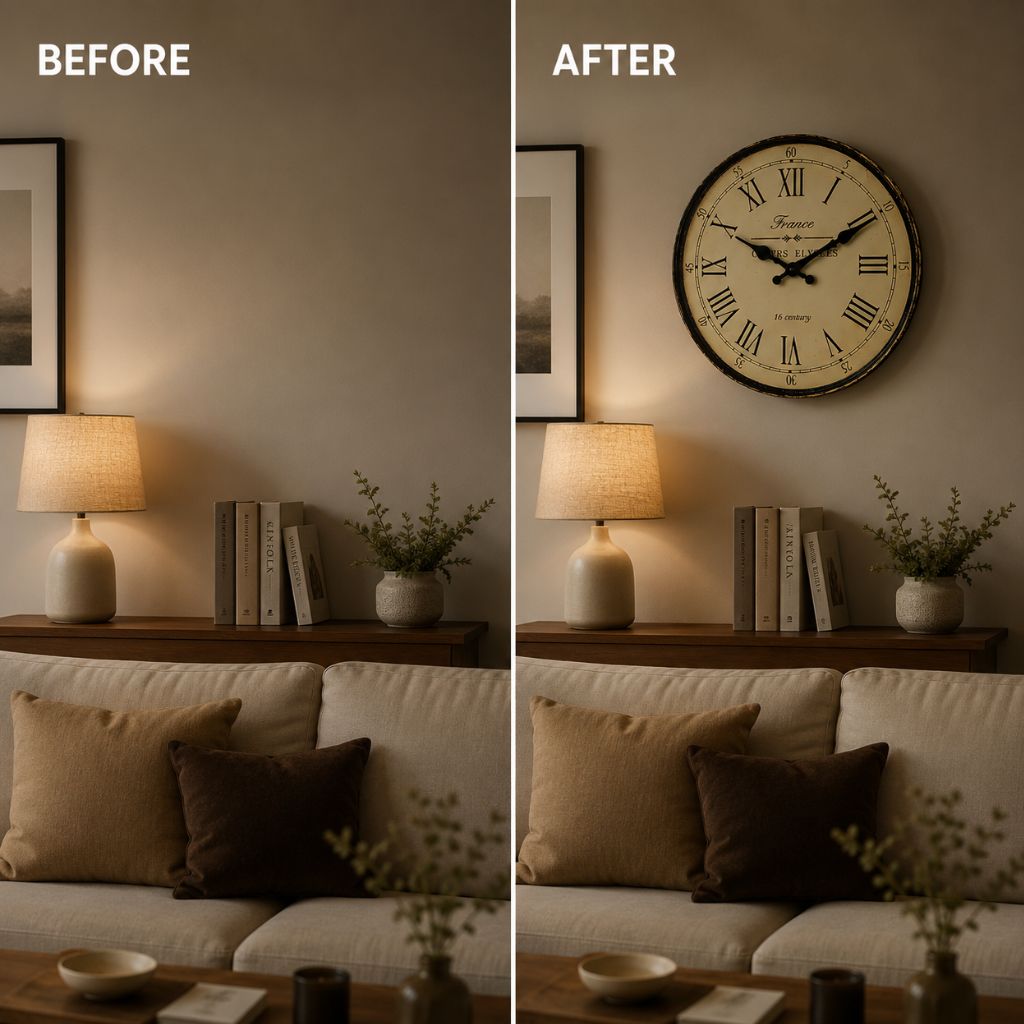 Wall Clock Classic French Design - Silent Quartz Movement