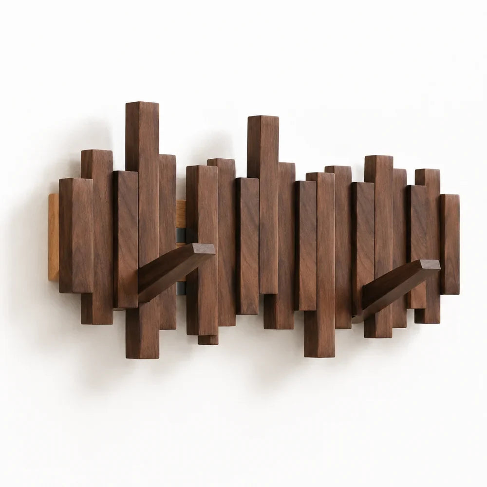 Wall-Mounted Coat Rack | Premium Wood Wall Hooks