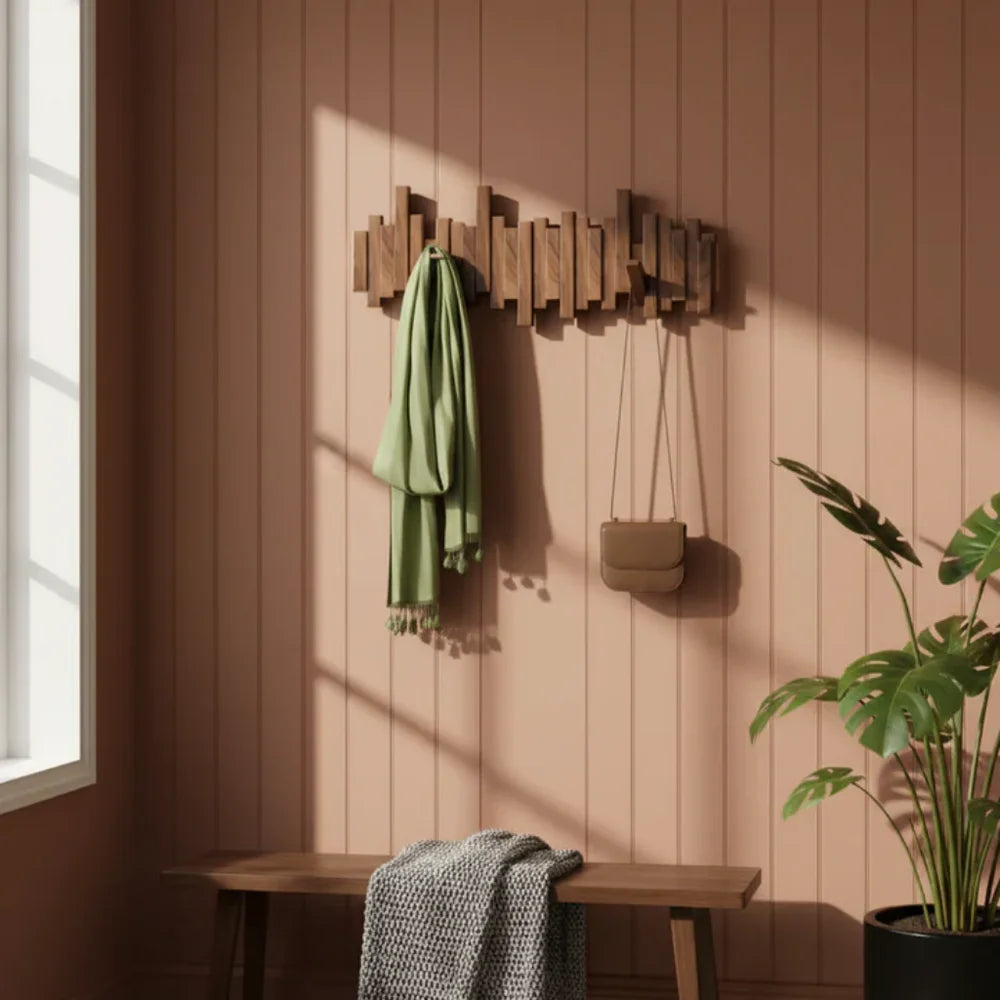 Wall-Mounted Coat Rack | Premium Wood Wall Hooks