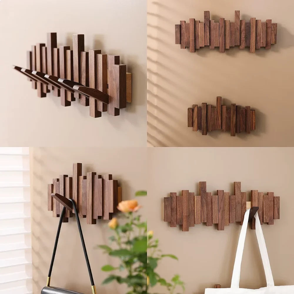 Wall-Mounted Coat Rack | Premium Wood Wall Hooks