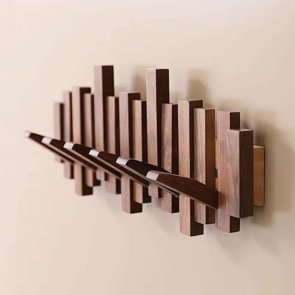 Wall-Mounted Coat Rack | Premium Wood Wall Hooks
