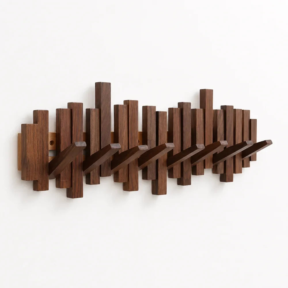 Wall-Mounted Coat Rack | Premium Wood Wall Hooks