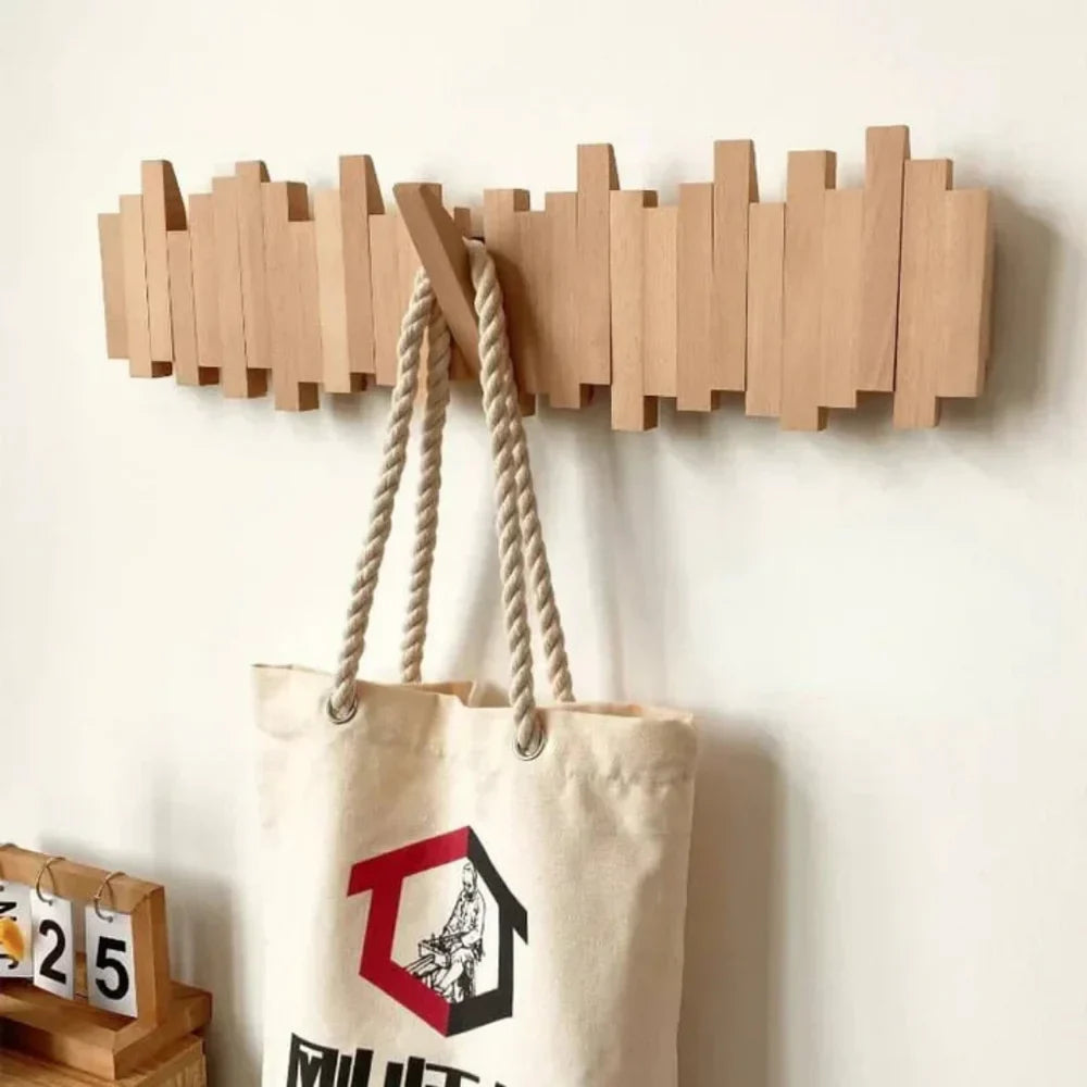 Wall-Mounted Coat Rack | Premium Wood Wall Hooks