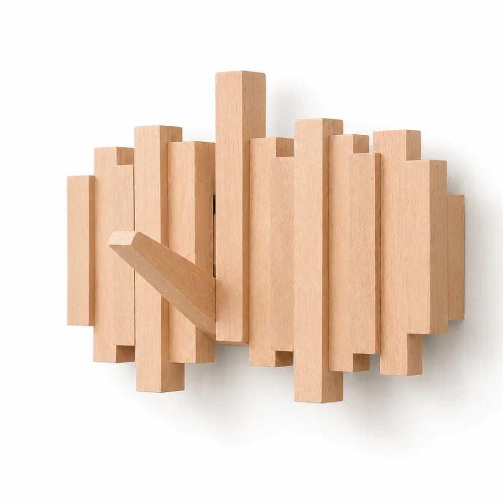 Wall-Mounted Coat Rack | Premium Wood Wall Hooks