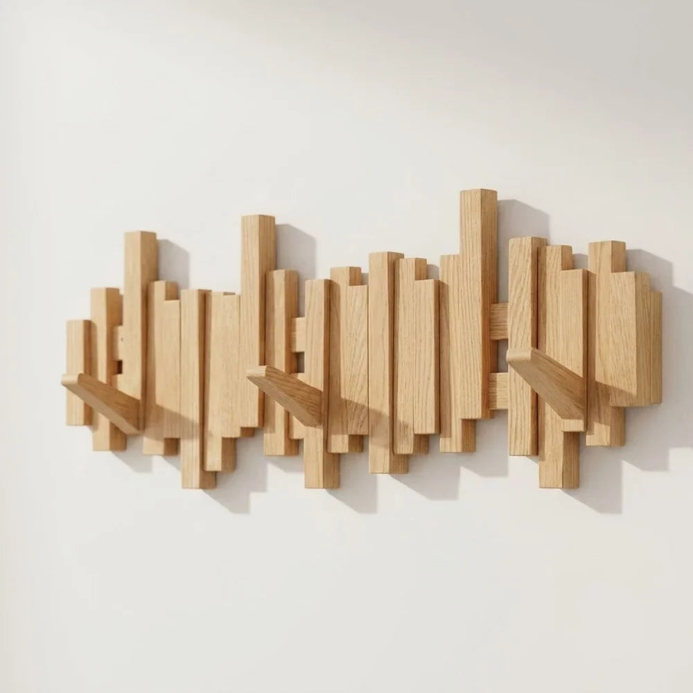 Wall-Mounted Coat Rack | Premium Wood Wall Hooks