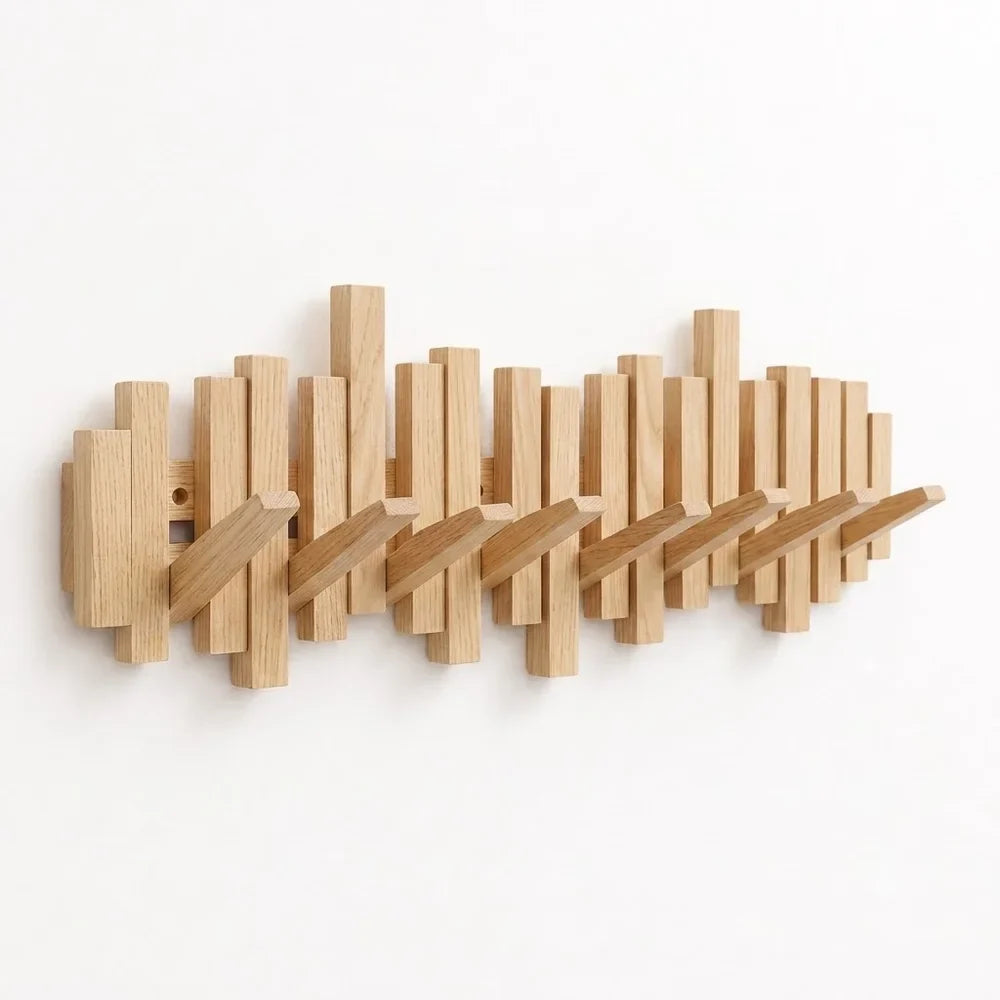 Wall-Mounted Coat Rack | Premium Wood Wall Hooks
