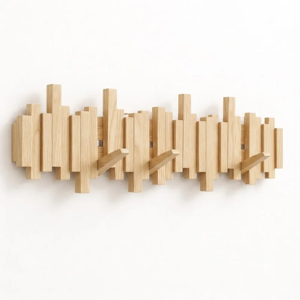 Wall-Mounted Coat Rack | Premium Wood Wall Hooks