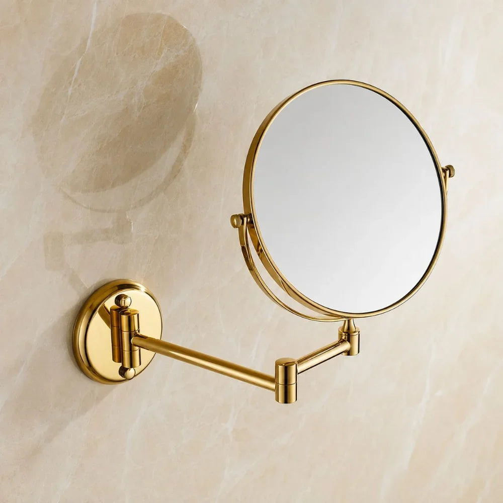 Wall Mounted Double Sided Makeup Mirror – Extending Folding Dual-Arm Bracket