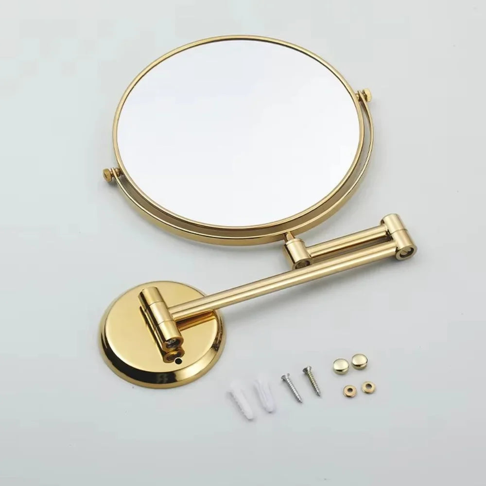 Wall Mounted Double Sided Makeup Mirror – Extending Folding Dual-Arm Bracket