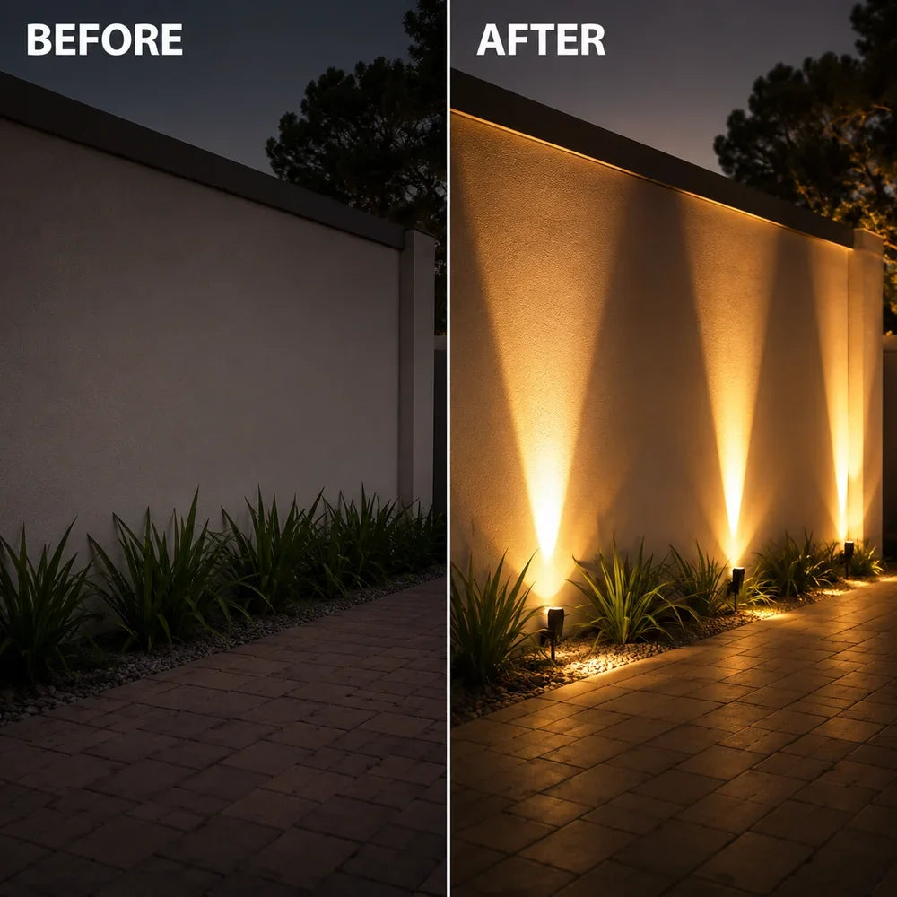 Waterproof LED Solar Spotlight Set - Multi-Zoom Landscape Lighting