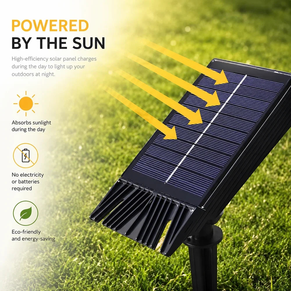 Waterproof LED Solar Spotlight Set - Multi-Zoom Landscape Lighting
