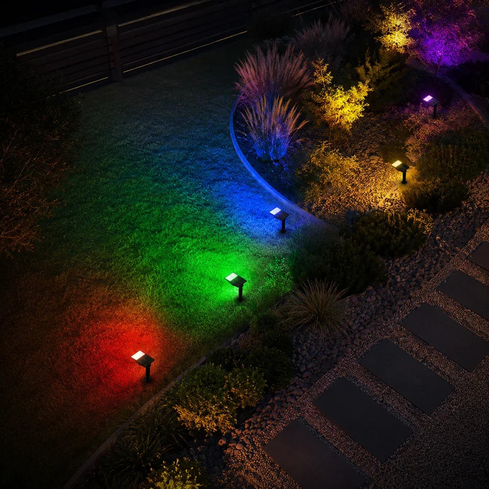 Waterproof LED Solar Spotlight Set - Multi-Zoom Landscape Lighting