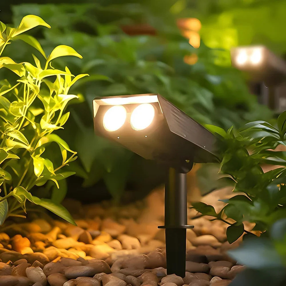 Waterproof LED Solar Spotlight Set - Multi-Zoom Landscape Lighting
