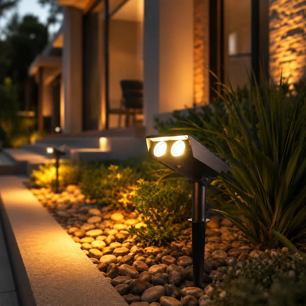 Waterproof LED Solar Spotlight Set - Multi-Zoom Landscape Lighting