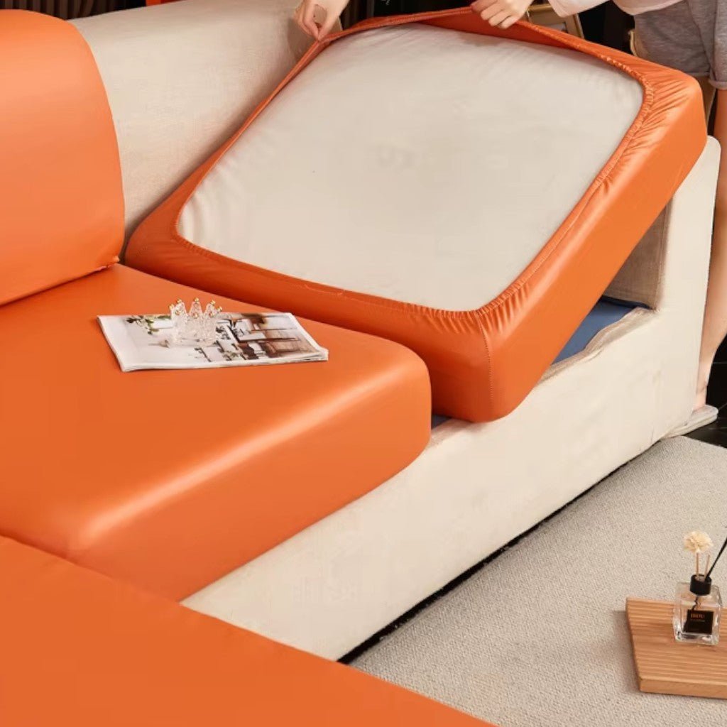 Waterproof PU Leather Sofa Cushion Cover Stretch Non-Slip