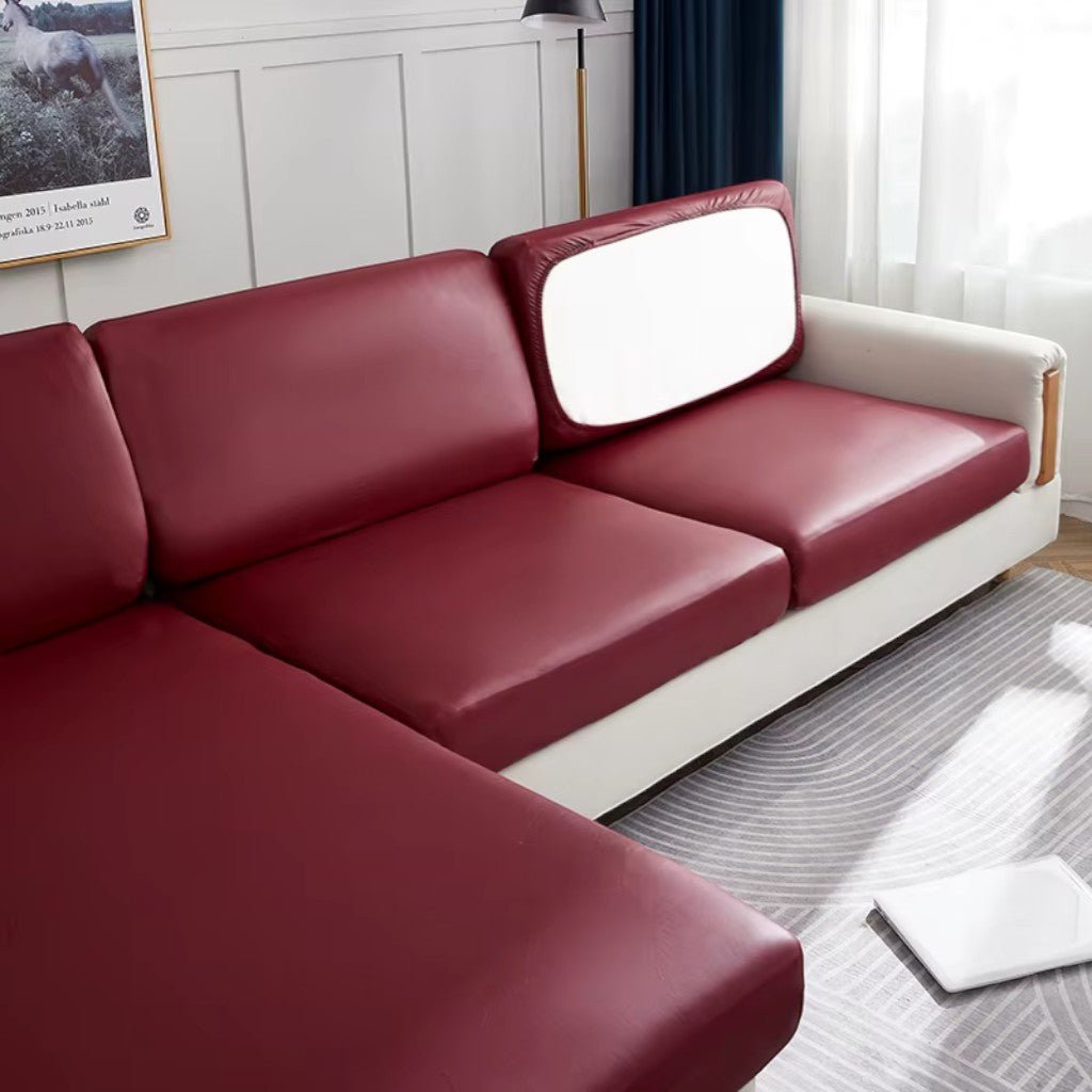 Waterproof PU Leather Sofa Cushion Cover Stretch Non-Slip
