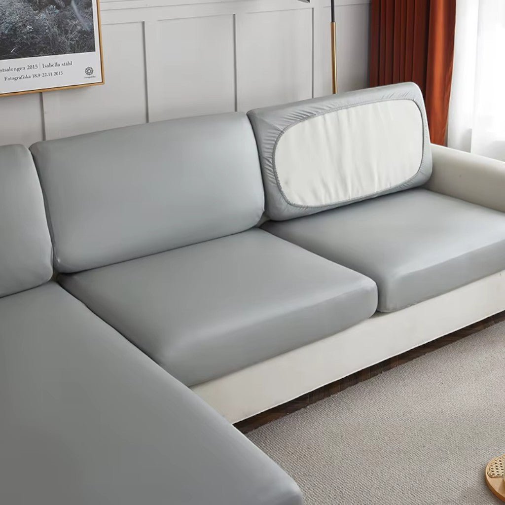 Waterproof PU Leather Sofa Cushion Cover Stretch Non-Slip