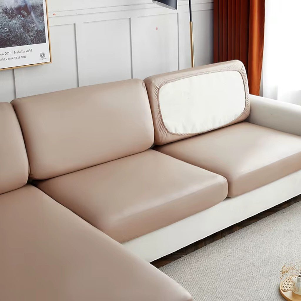 Waterproof PU Leather Sofa Cushion Cover Stretch Non-Slip