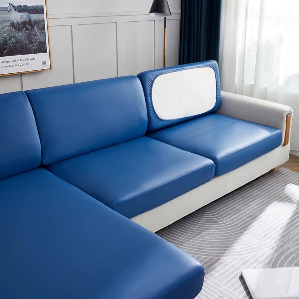 Waterproof PU Leather Sofa Cushion Cover Stretch Non-Slip