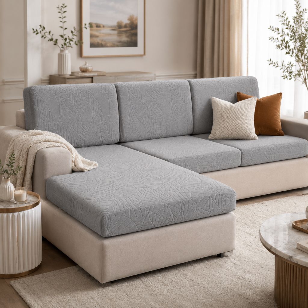 Waterproof Sofa Cushion Cover Stretch Chenille - Non-Slip Elastic Fit