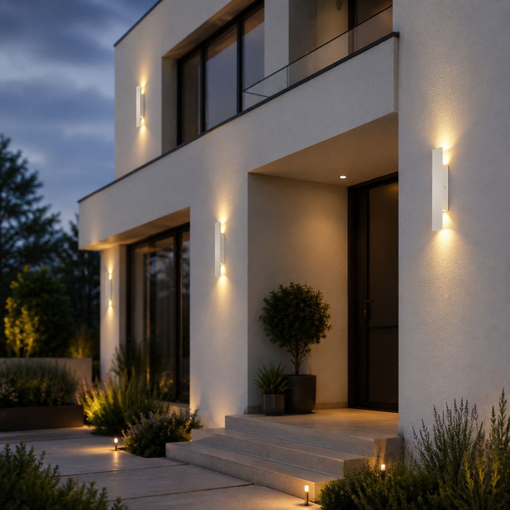 White Weatherproof LED Wall Lights - Outdoor Style and Durability