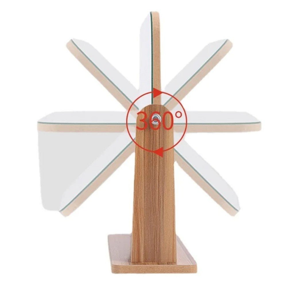 Wooden Vanity Mirror 360° Rotating Compact Makeup Mirror