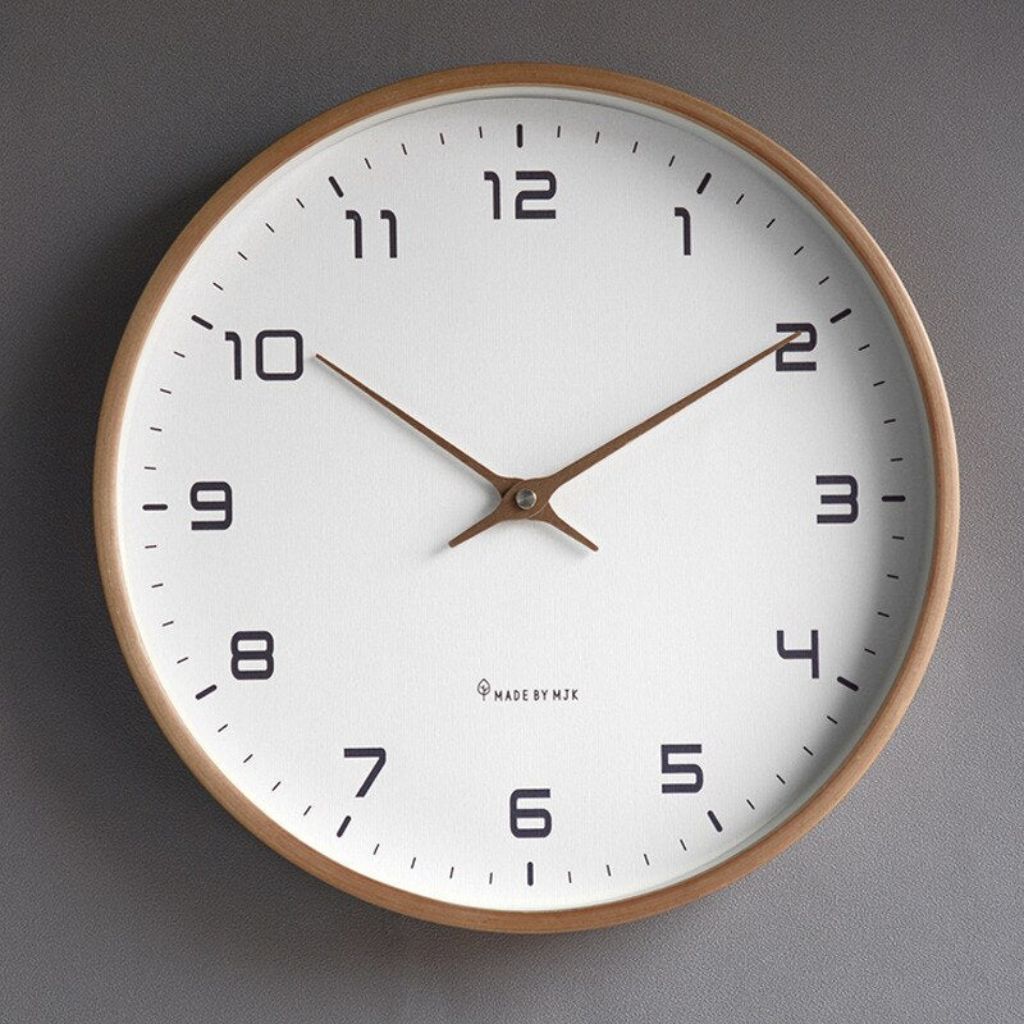 Wooden Wall Clock Scandinavian Minimalist Design