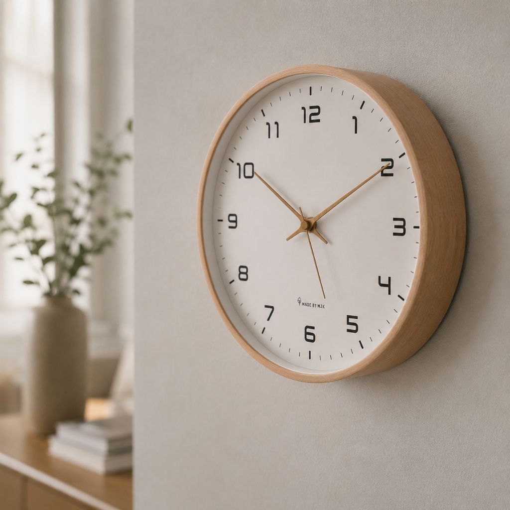 Wooden Wall Clock Scandinavian Minimalist Design